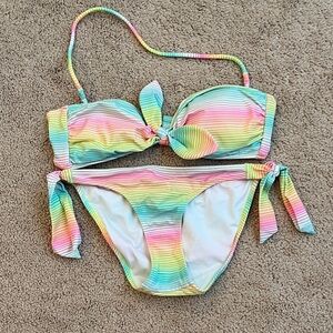VS Side Tie Neon Rainbow Bikini